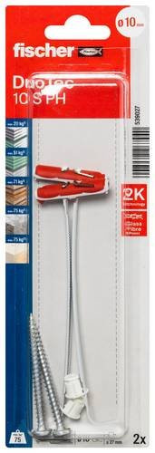 Fischer DuoTec 10 S PH K NV Dübelset für Gipskarton, Länge: 50 mm, Farben: Weiß und Grau - Bild 1