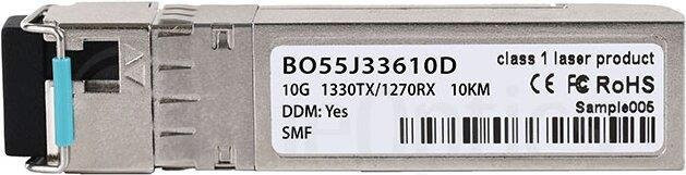 BlueOptics SFP+ Bidi Transceiver SFPP-S13-10 BO55J33610D, 10GBASE-BX-D Singlemode Fiber, LC-Simplex, TX1330nm/RX1270nm, 10KM, DDM, Farbe: Silber - Bild 1