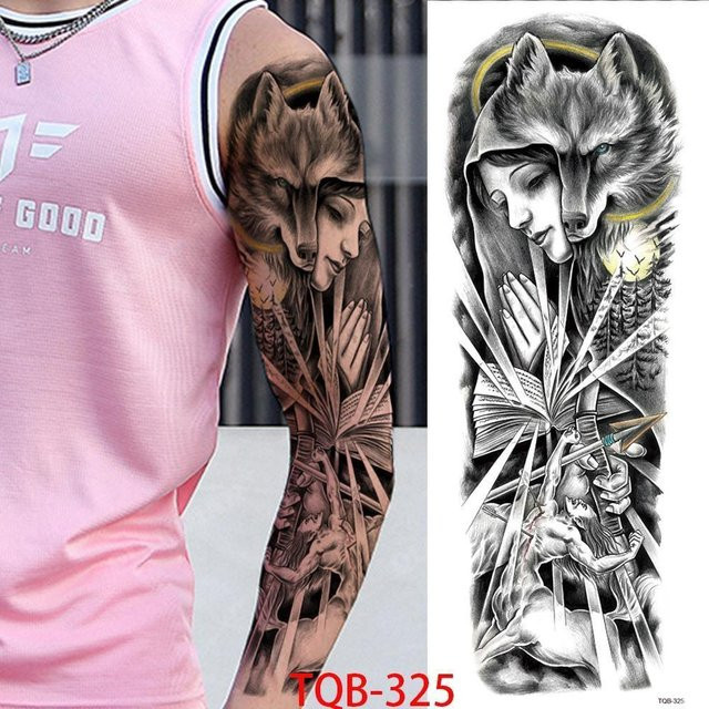 Temporäre Tattoo-Ärmel Flower Love, Unisex - Bild 1