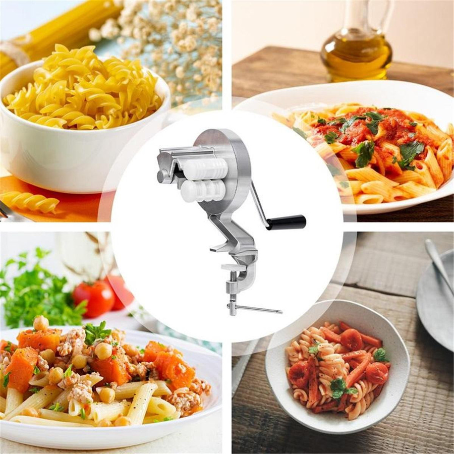 Manuelle Cavatelli-Nudelmaschine von Fair Deal Direct in Silber zur Herstellung von Makkaroni und Pasta mit ergonomischem Handkurbel-Design - Bild 2