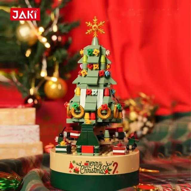 JAKI Weihnachten Spieluhr Desktop Ornament, Bausteine Baum Modell, Montage Spielzeug - Bild 1
