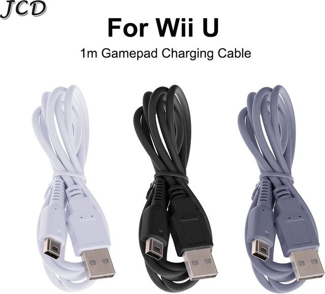 JCD USB-Ladekabel für Wii U Controller und Gamepad in Grau, Länge: 1 m - Bild 1