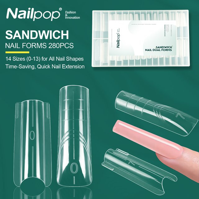Nailpop Nailpop Sandwich Dual Nagelformen, Transparent, 14 Größen - Bild 1