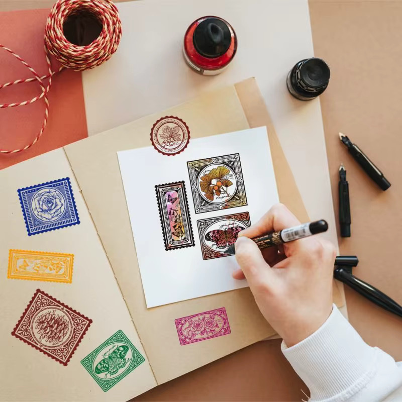 Vintage Silikonstempel Set mit Rose und Ginkgoblatt für die Kartenherstellung, transparent - Bild 2