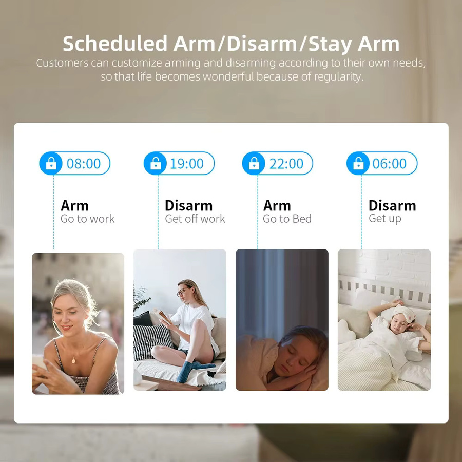 ALARMEST Smart Home Sicherheitssystem 2G GSM WLAN Drahtloses DIY Alarmsystem mit App-Steuerung und Alexa-Kompatibilität, Weiß - Bild 4