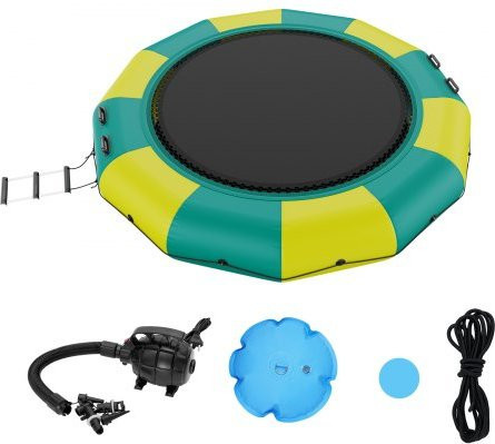VEVOR Aufblasbares Wasser-Trampolin, 12ft Recreational Water Bouncer, Multicolour, mit 3-Stufen-Leiter und elektrischer Luftpumpe - Bild 1