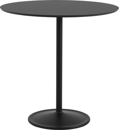 Muuto Soft Esstisch rund in Schwarz mit zentraler Säule, Höhe: 95 cm