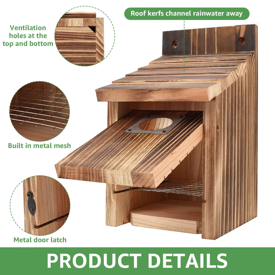 2er-Set Willstar Holz-Vogelhaus wetterfest in Braun als Papageien-Nest und Zuchtbox für den Garten oder die Terrasse - Bild 2
