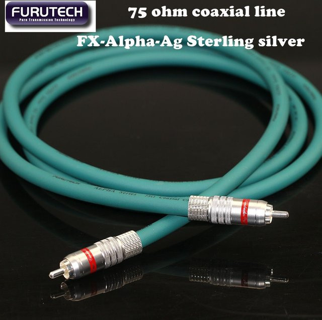 Furutech FX-Alpha-Ag Koaxiales Audio-Digitalkabel aus Sterlingsilber mit versilberten CMC-Steckern, 75 Ohm, Silber - Bild 1