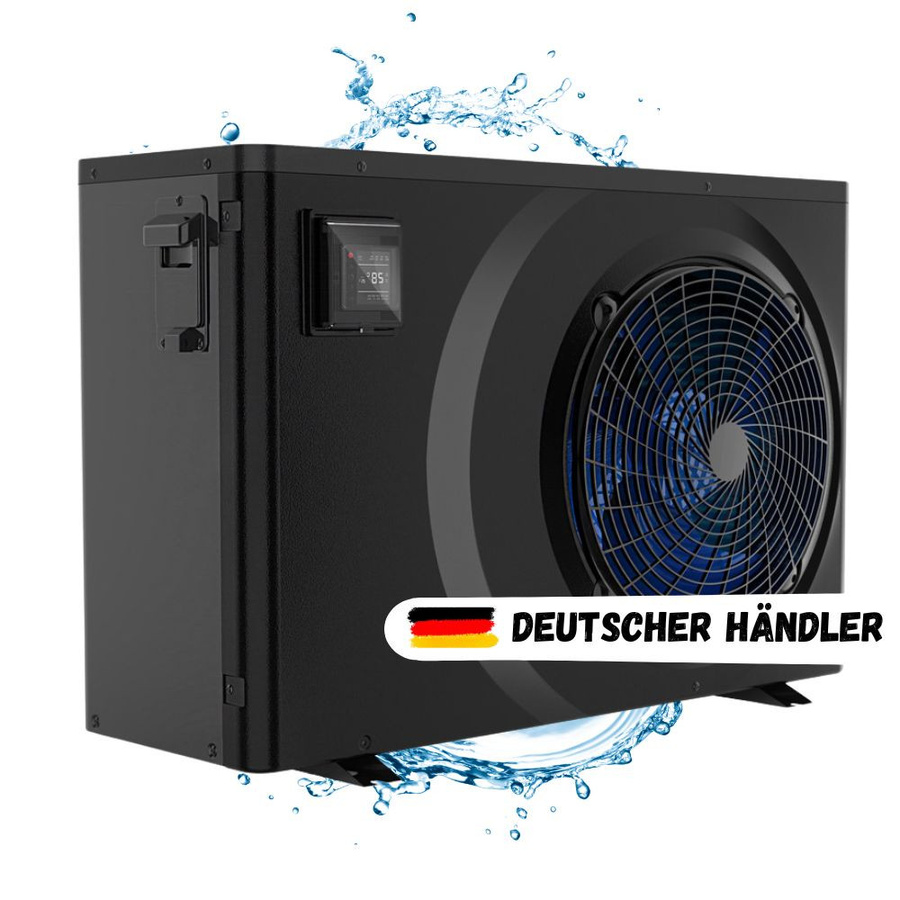 AquaForte Pool Wärmepumpe Full Inverter in Schwarz mit 11,5 kW Heizleistung für Pools bis 50 m³ zum Heizen und Kühlen - Bild 1