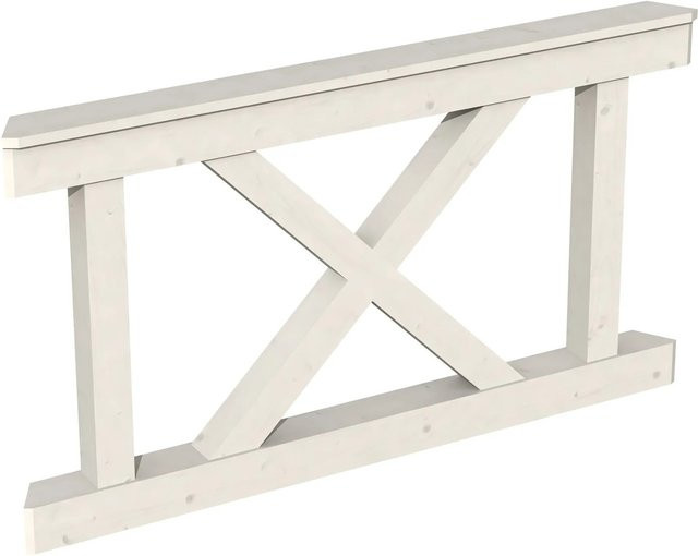 Skan Holz Brüstung Andreaskreuz aus Fichte in Weiß, B: 150 cm, H: 84 cm - Bild 1