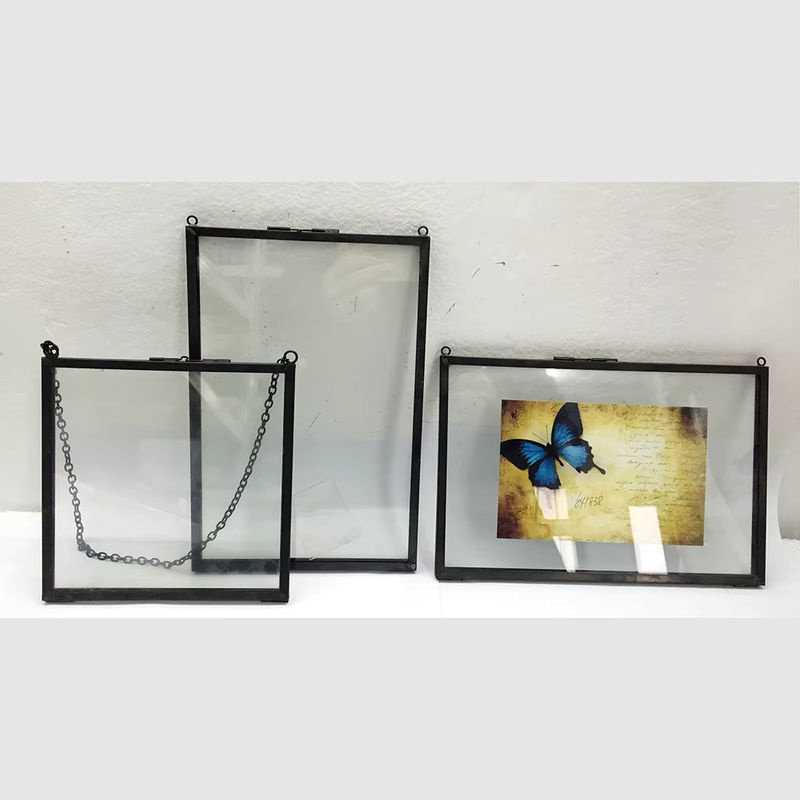 Kesoto Vintage Bilderrahmen aus Metall in Schwarz mit Glas und aufklappbarer Front für Wandmontage, Rechteckig, B: 20,32 cm, H: 15,24 cm - Bild 2