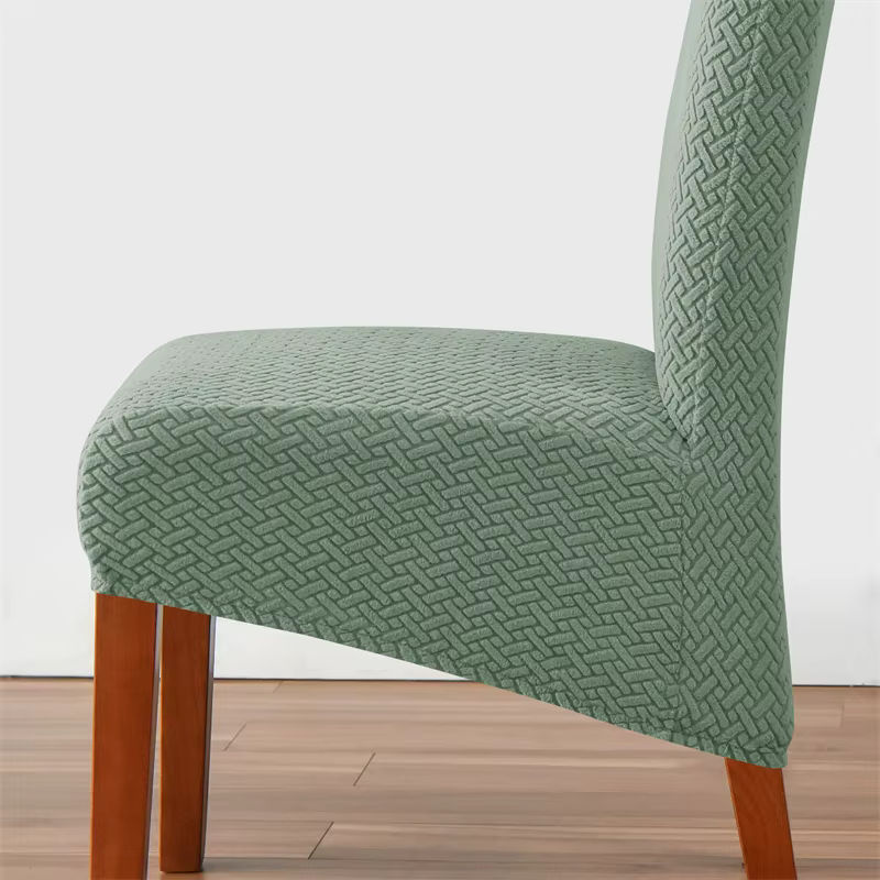 WANERQU Jacquard-Esszimmerstuhlbezug in Schwarz, dehnbarer Sitzbezug mit Rückenlehne für Esszimmerstühle - Bild 4