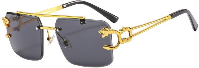 Mode Punk Sonnenbrille, randlos, quadratisch, Metall, Damen, Farbverlaufsgläser - Bild 1