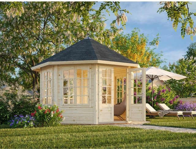 Palmako Holz-Pavillon Veronica 7 aus Fichtenholz in Beige, B/T/H: 337 x 337 x 326 cm - Bild 1