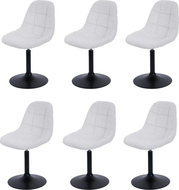 CHEFGASTRO Esszimmerstuhl 6er-Set Modern in Beige mit Chenille-Stoff und Stahlgestell, Höhe: 83 cm, Breite: 47 cm, Tiefe: 43 cm, Sitzhöhe: 47 cm - Bild 1