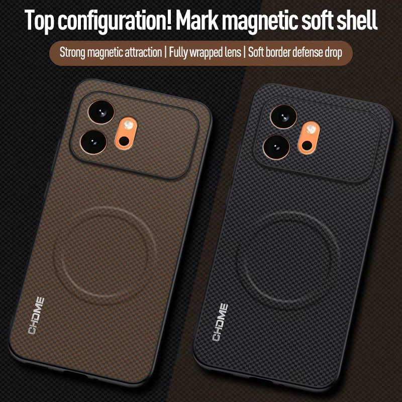 Luxus Magnet-Handyhülle für Honor 600 5G aus stoßfestem TPU Silikon in Braun - Bild 2