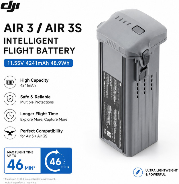 DJI Intelligenter Flugakku für Air 3S und Air 3 mit 4241mAh Kapazität in Grau - Bild 1