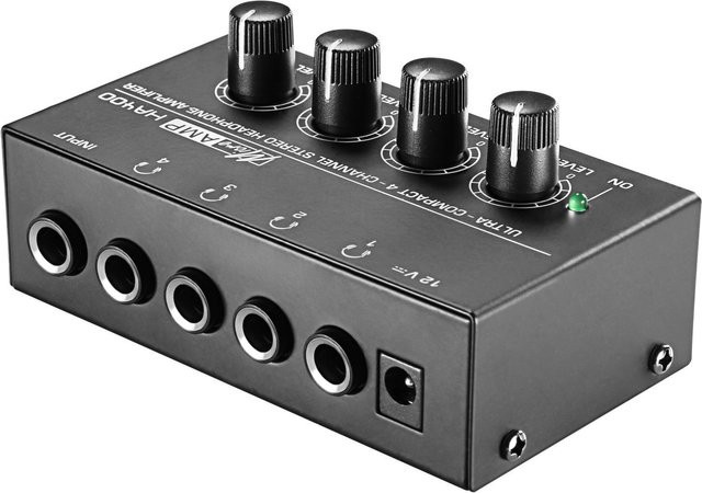 Kebidumei Ha400 Mini Stereo Audio Kopfhörerverstärker mit 4 Kanälen in Schwarz - Bild 1