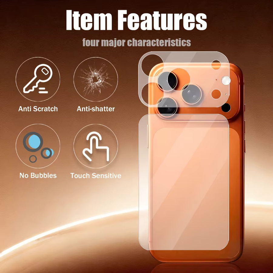 NNBILI 5er Pack Matte Hydrogel-Folie für Apple iPhone 17 ProMax, 17Air und 17Pro, Rückseitenschutz und Kameraschutz, Transparent - Bild 5