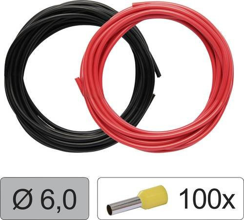 Quadrios 25CW131 Einzelader LiFY Kupferkabel 6,0 mm², Set in Rot und Schwarz - Bild 1