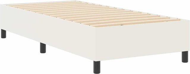 vidaXL Plattformbettgestell aus Kiefer und Stoff in Creme und Beige, B/T/H: 90 x 200 x 35 cm - Bild 1