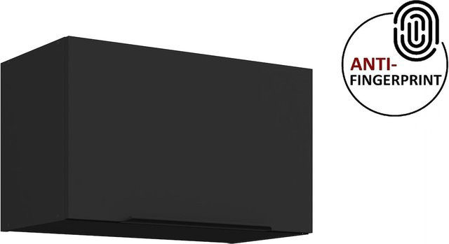 Küchen Hängeschrank ARIA Schwarz matt mit Anti-Fingerprint-Beschichtung Breite: 60 cm - Bild 1