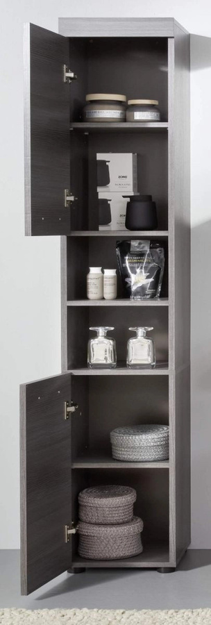 Trendteam Bad-Hochschrank Runner Sardegna grau Rauchsilber B/T/H: 30 x 31 x 190 cm - Bild 5