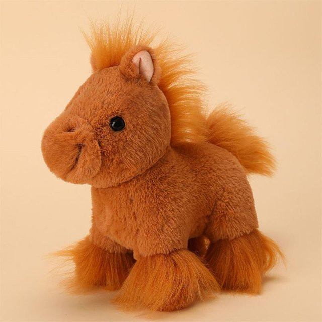 Handgemachtes Pferd Plüschtier, 20cm, ab 0 Jahren, Braun - Bild 1