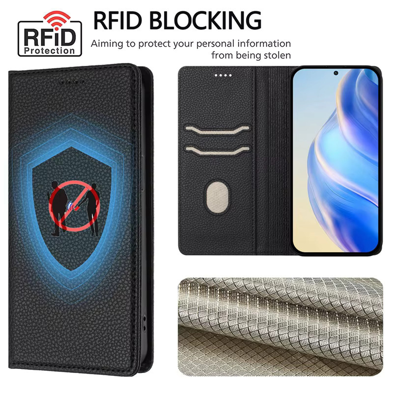 Magnetische Brieftaschen-Schutzhülle für T-Mobile T Phone 3 und Revvl 8 Flip in Schwarz von KL-Boutiques - Bild 1