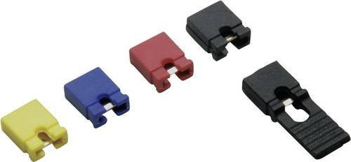 TRU Components Kurzschlussbrücke 1582232, Rastermaß: 2,54 mm, Polzahl je Reihe: 2, Multicolor, 1 Set - Bild 1