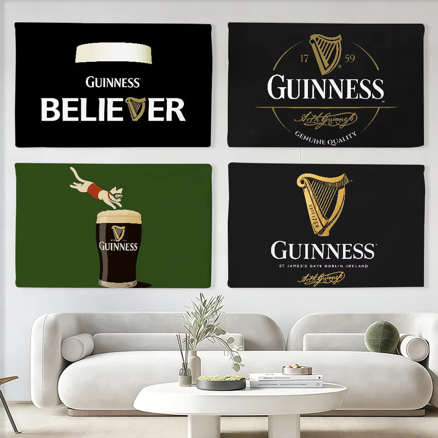 Guinness Flaggen-Druck von Warner Bros. in Grün als Wandkunst für Party und Dekoration - Bild 2