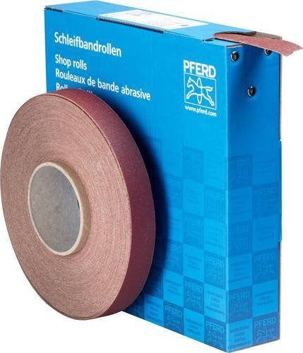 PFERD Korund Schleifbandrolle SBR A120 für universelle Metallbearbeitung, Breite: 25 mm, Länge: 50 m - Bild 1