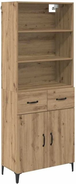 vidaXL Highboard Artisan-Eiche in Braun mit Türen und Schubladen, B/T/H: 69,5 x 34 x 180 cm - Bild 1