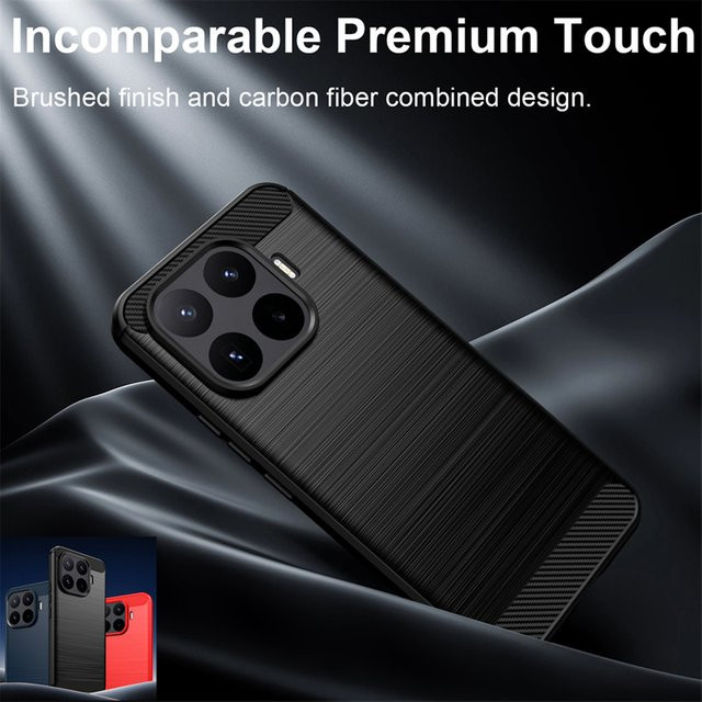 Stoßfeste TPU-Schutzhülle für Xiaomi 17T Pro in Schwarz mit Carbonfaser-Optik - Bild 1