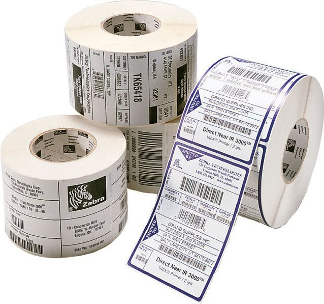 Zebra Z-Select 2000T Acrylklebeetiketten Weiß, Perforiert, Matt, B: 5,7 cm, H: 1,9 cm, 4 Rollen à 7995 Stück - Bild 1