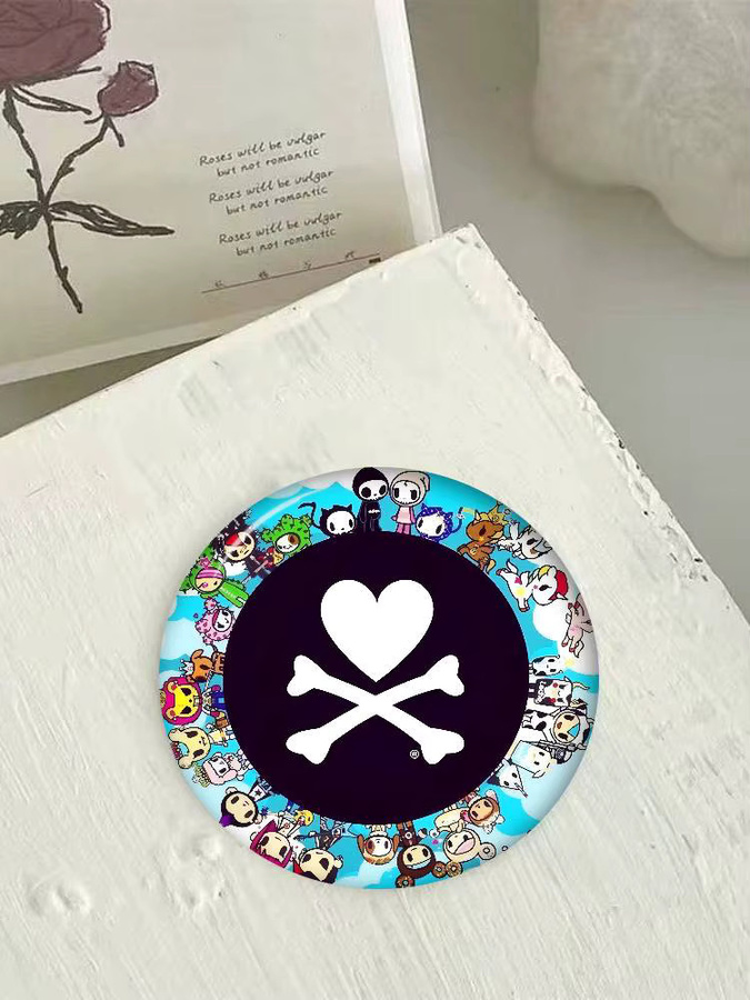 Kayou Brosche, Gnarpy auf einem Skateboard, Button-Pin - Bild 5