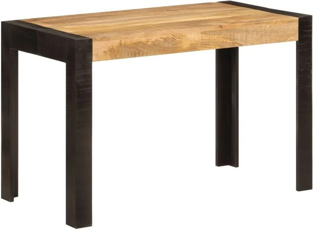 vidaXL Esstisch aus Massivholz Mango in Schwarz und Braun, rechteckig, B/T/H: 120 x 60 x 76 cm - Bild 1