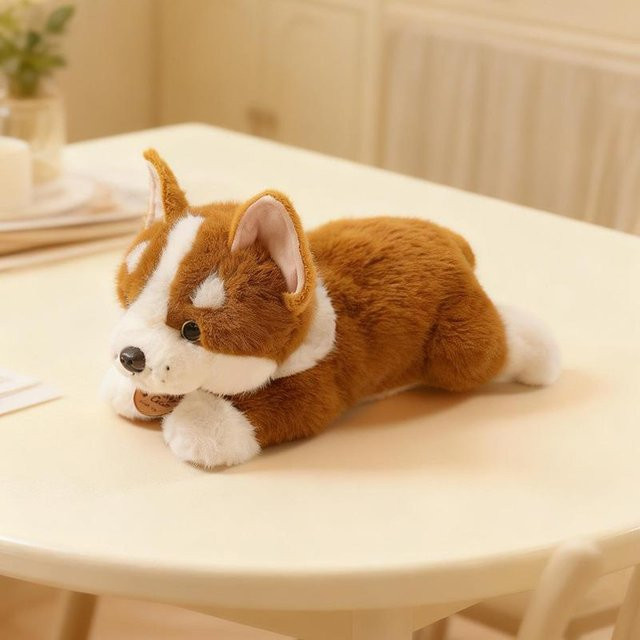 Flauschiges Corgi Plüschtier Kissen, braun, ab 14 Jahren - Bild 1