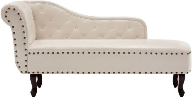 vidaXL Chaiselongue Chesterfield Modell 1 aus Kunstleder in Creme/Beige mit Schaumstoffpolsterung - Bild 1