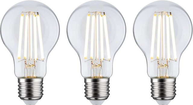 Paulmann LED Leuchtmittel E27 Glühlampenform Warmweiß 4W 3er Set (Ø 60 mm x H 105 mm) - Bild 1