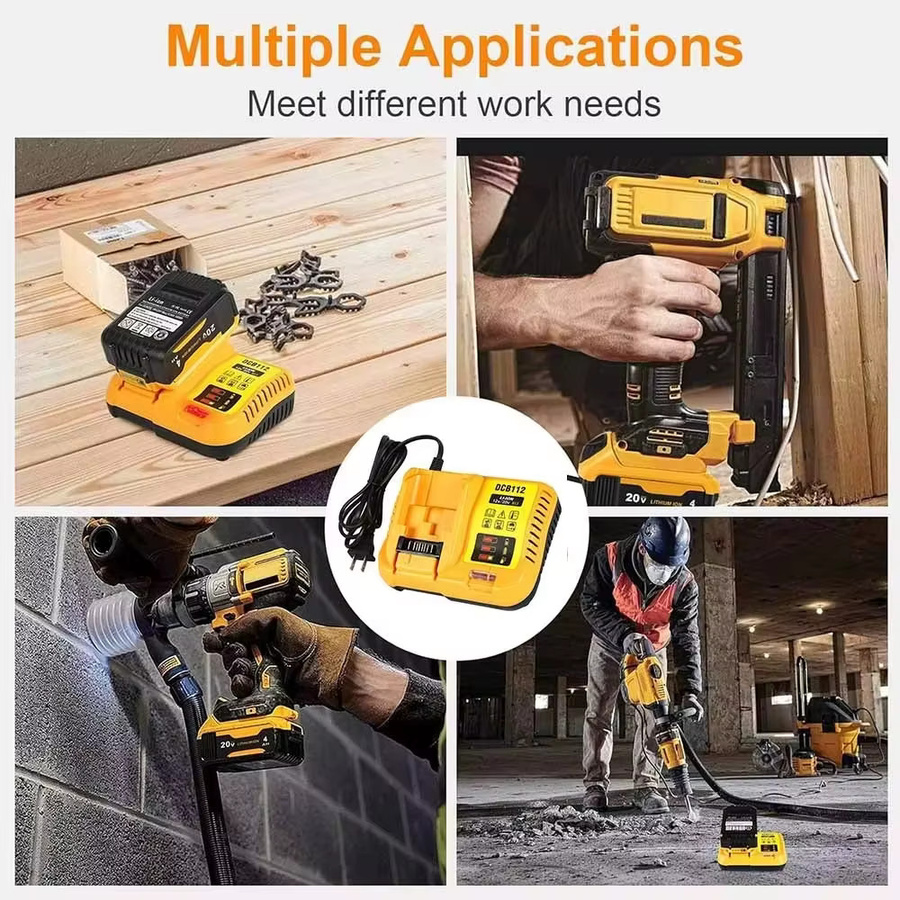 Dewalt DCB112 Lithium-Ionen-Batterieladegerät für 10,8V, 12V, 14,4V und 18V Akkus in Gelb - Bild 2