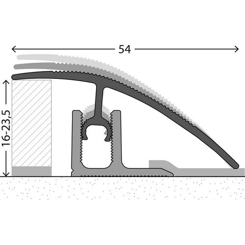 CARL PRINZ Anpassungsprofil PROFI-TEC XXL aus Aluminium in Silber, B/H: 54 x 20 mm - Bild 1
