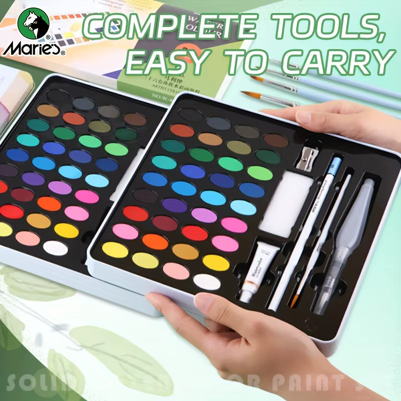 Marie's Aquarellfarben-Set mit 48 Farben in einer tragbaren Metallbox, Mehrfarbig - Bild 5
