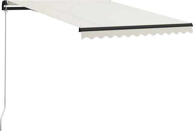 Furnicato Einziehbare Markise Handbetrieben aus Aluminium und Polyester, Farbe: Creme/Beige, B x H: 300 x 250 cm - Bild 1