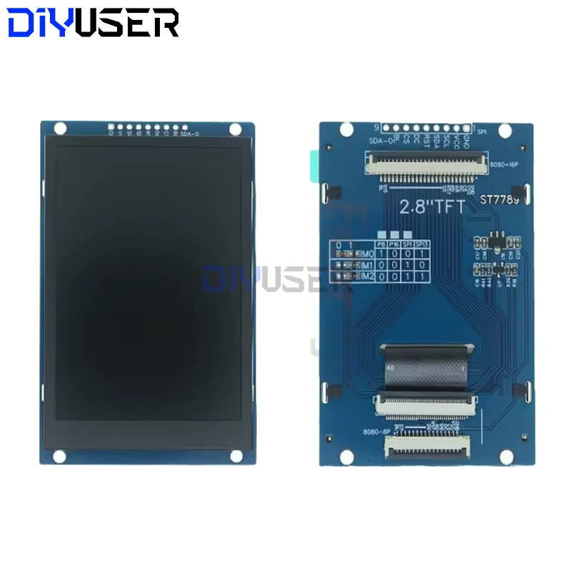 DIYUSER 2,8-Zoll-TFT-LCD-Anzeigemodul mit 240x320 Auflösung, ST7789V, SPI und 8/16-Bit-Parallelschnittstelle für Boards - Bild 2