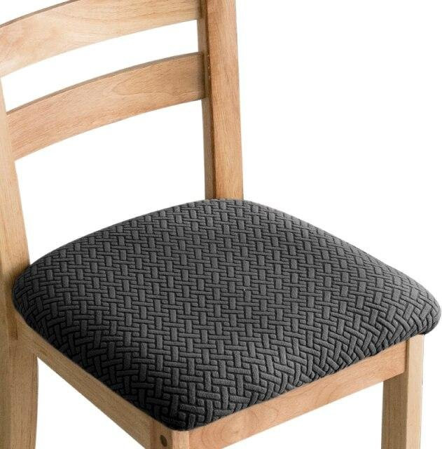 Waschbarer Stretch-Stuhlbezug für Esszimmerstühle aus Spandex und Samt, schwarz - Bild 1