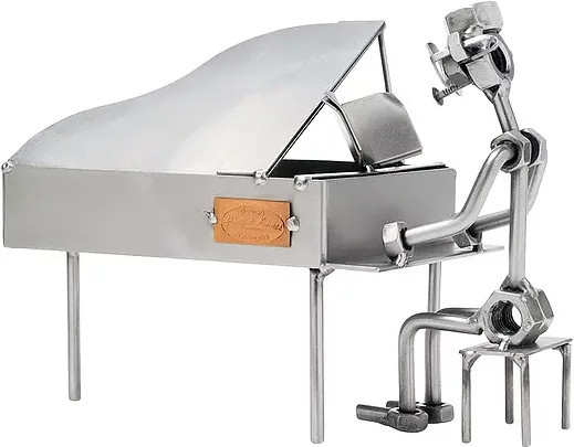 Schraubenmännchen Klavierspieler von Hinz & Kunst aus Metall in Silber - Bild 1