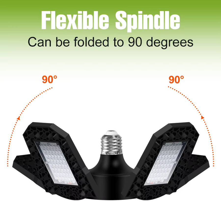 CanLing LED-Wachstumslampe mit vollem Spektrum, 250 W, E27/E26, faltbar, Schwarz - Bild 3