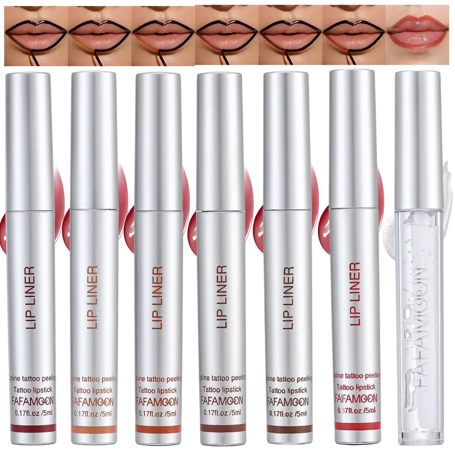Lippenöl-Set mit Lipliner, glänzend, Unisex - Bild 3